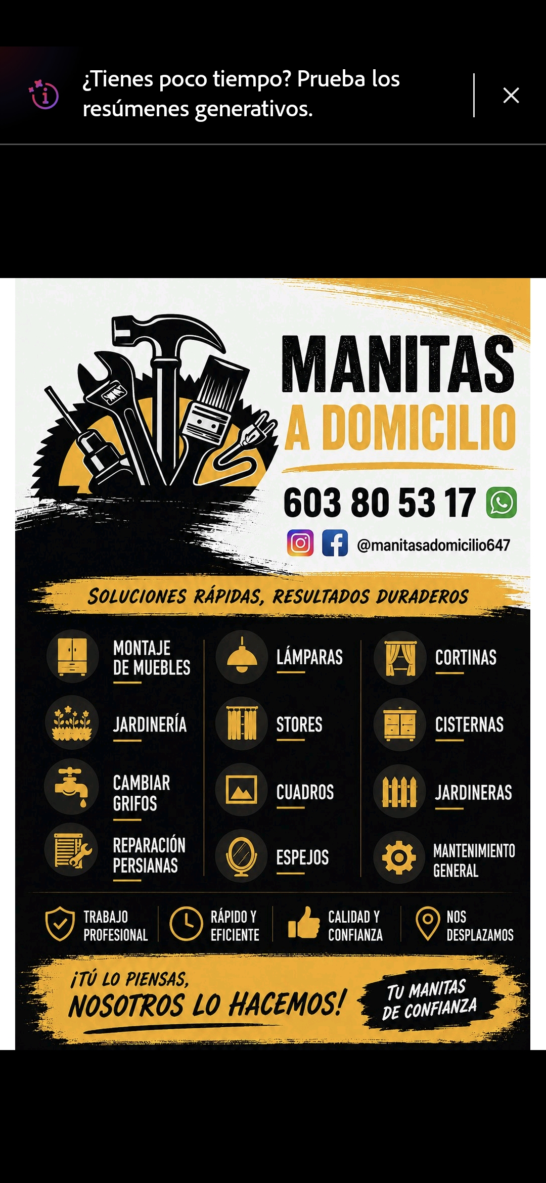 Perfil de Manitas a domicilio